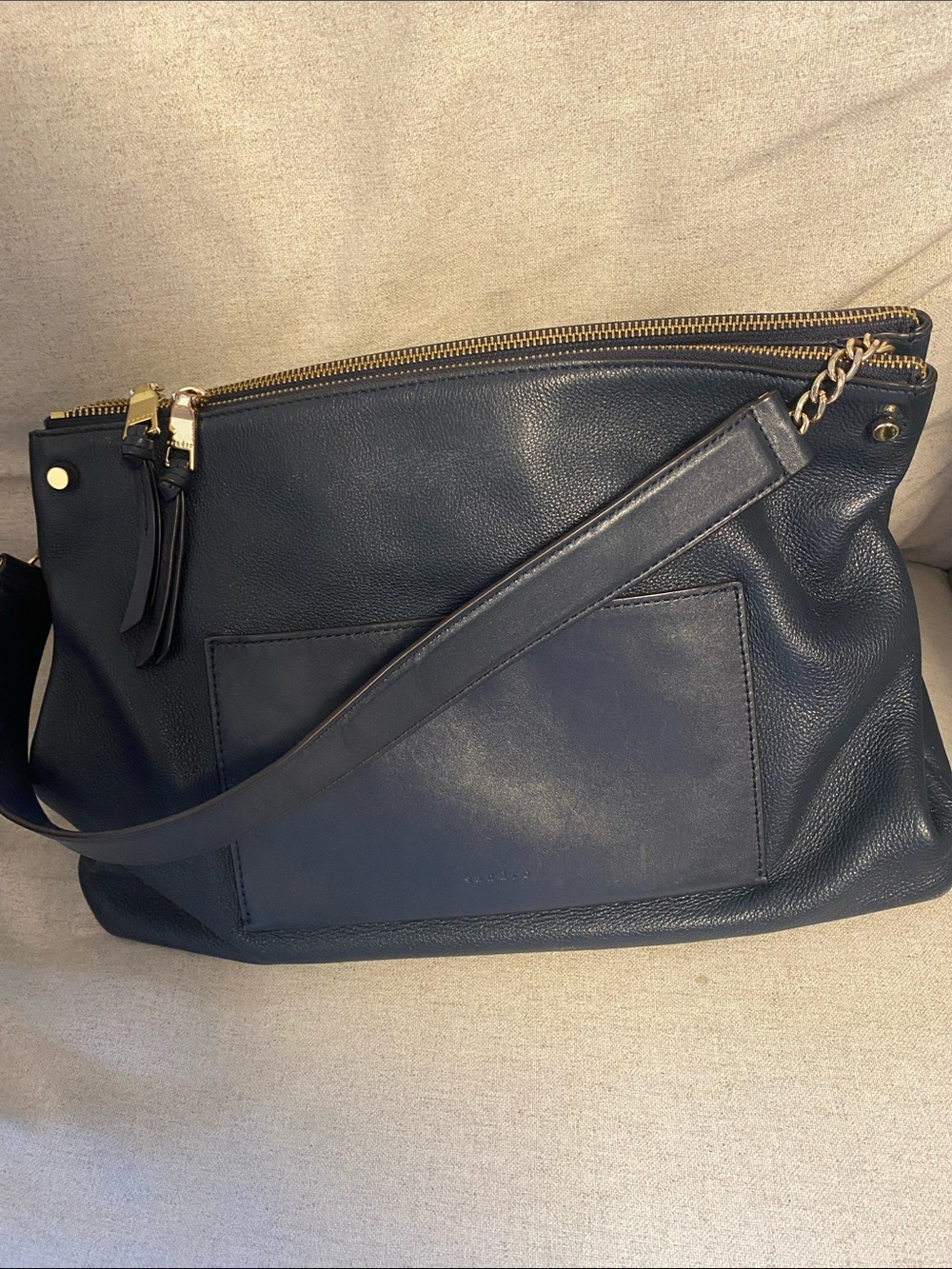 Sandro Bianca Navy Colour Shoulder Bag